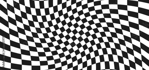 Banner stranded seamless chessboard, checkered black white background – stock vector