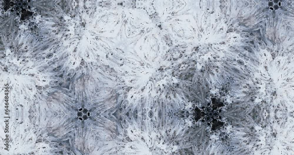 Geometric kaleidoscope. Video material in gray