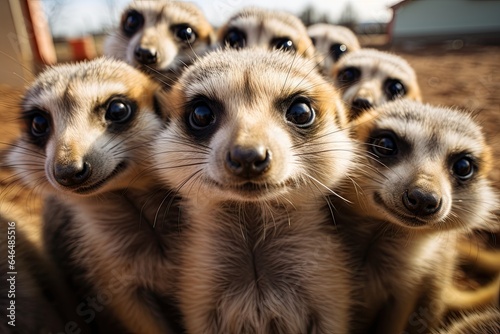 Meerkat Tower - Curious Faces on the Lookout - Comical Wildlife Stack - Generative AI © Cristiano Venti
