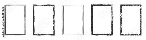 Grunge frame set, grounge border rectangle collecton – vector