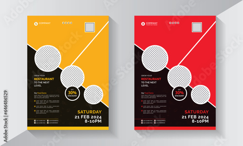 Flyer design for business, gym, education and restaurant etc. Brochure in A4 size with colorful design.