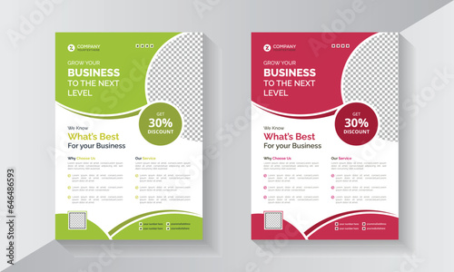 Flyer design for business, gym, education and restaurant etc. Brochure in A4 size with colorful design.