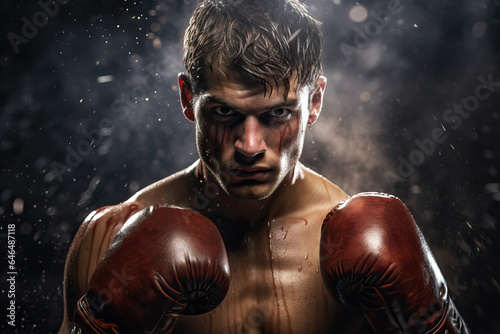 portrait of a bloody boxer, ai generated © wernerimages