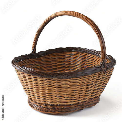empty wooden basket isolated on white