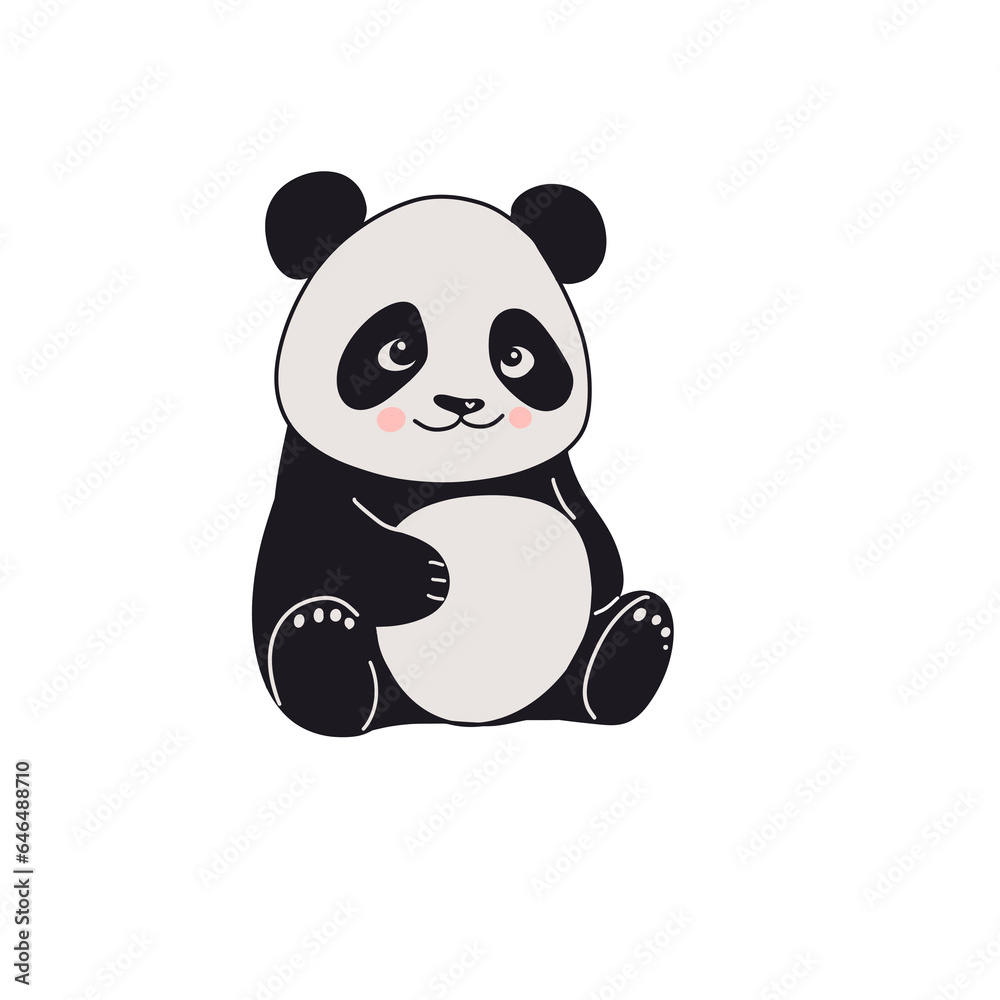 Fototapeta premium Cute panda bear, illustration 