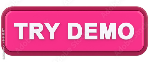 Try demo button. 3D illustration.