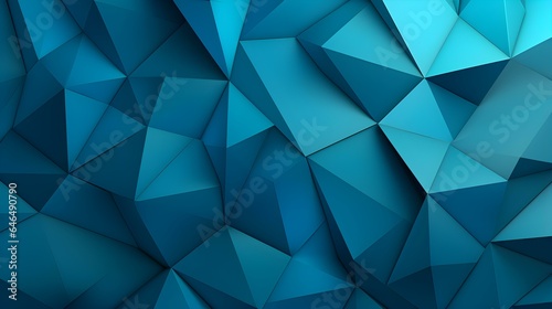 Abstract 3D Background of triangular Shapes in cyan Colors. Modern Wallpaper of geometric Patterns 