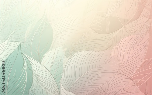 Abstract soft color bacground with leaf pattern. AI, Generative AI