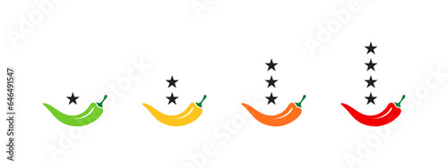 Spicy food level. Product spicy degree symbols. Spicy flavor level. Vector scalable graphics