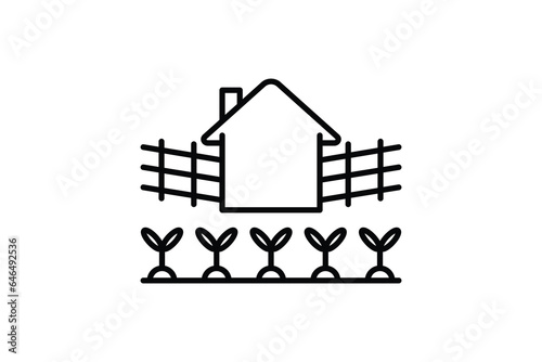 Farmhouse Icon. Icon related to Farming And Farm. Suitable for web site design, app, user interfaces. Line icon style. Simple vector design editable