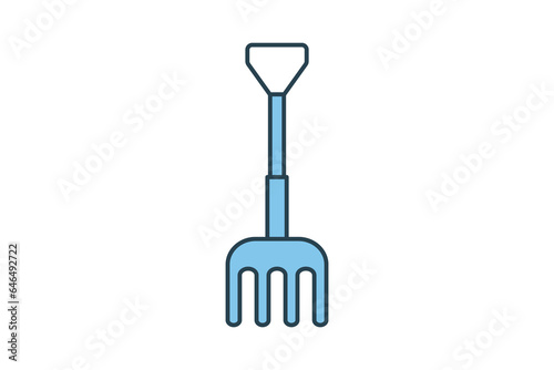 Pitchfork Icon. Icon related to Farming And Farm. Suitable for web site design  app  user interfaces. Flat line icon style. Simple vector design editable