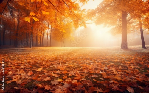 Beautiful autumn landscape with. Colorful foliage. AI, Generative AI © Stormstudio