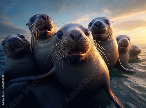 A group of sea seals