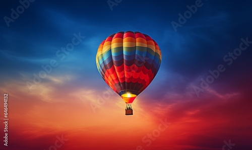 Colorful hot air balloon in the blue sky