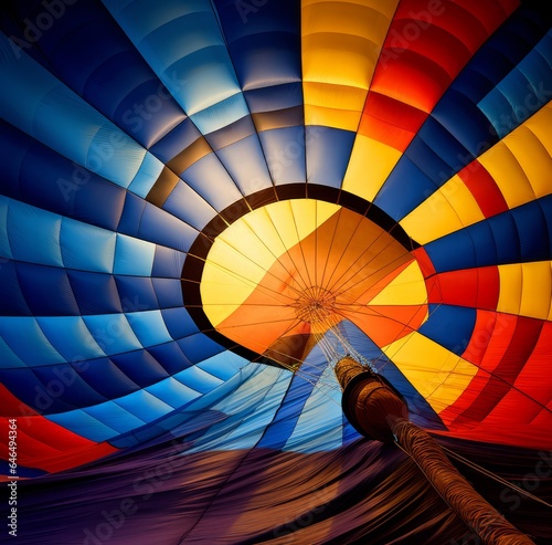 Colorful hot air balloon in the blue sky