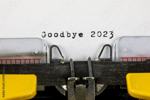 Goodbye 2023 written on an old typewriter
