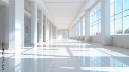 Modern clinic entrance hall contains a spacious  Bright.