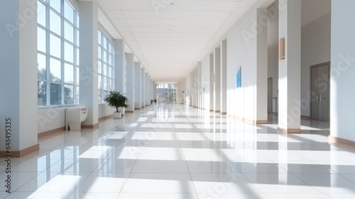 Modern clinic entrance hall contains a spacious  Bright.