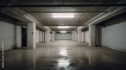 Empty basement, Underground Parking lot.