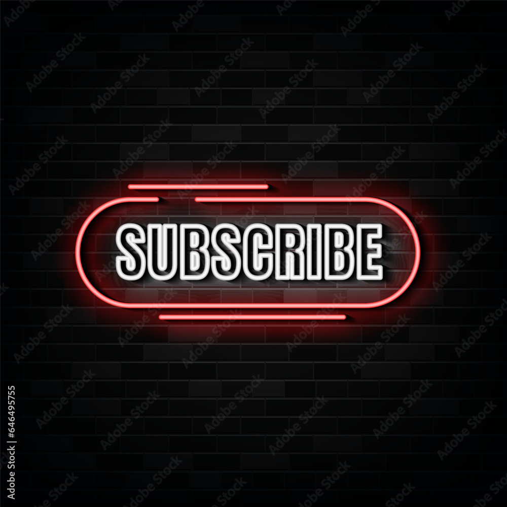 Subscribe Neon Signs Vector Design Template Neon Style Subscribe Neon Signs Vector Design Template Neon Style