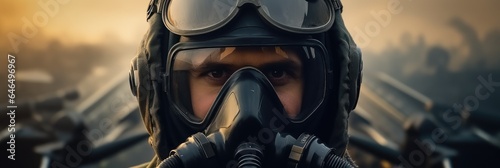 Fighter Pilot, Portrait of a pilot flying in fighter of the Air Force.