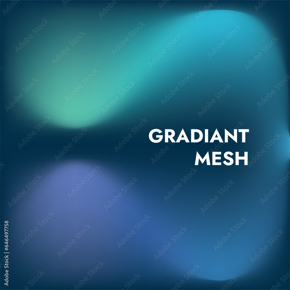 Abstract blue gradiant mesh background, green