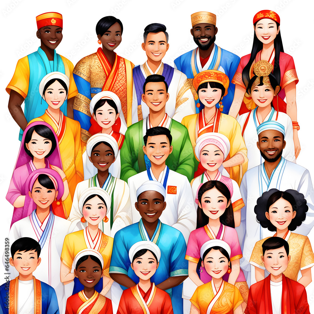 group of different ethnics, races, countries, nations people in different poses group of different ethnics, races, countries, nations people in different poses
