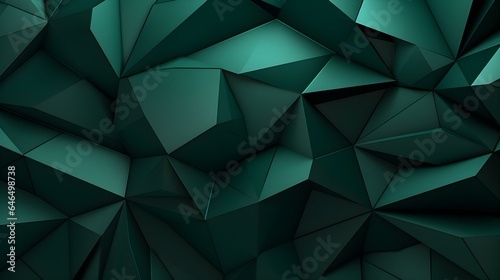 Abstract 3D Background of triangular Shapes in dark green Colors. Modern Wallpaper of geometric Patterns 