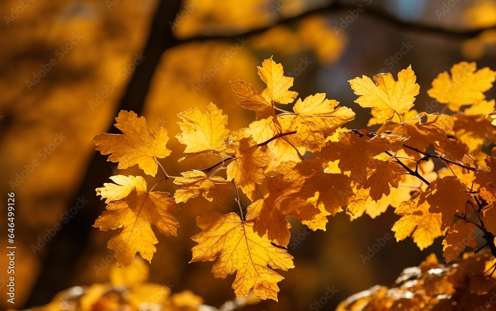 Fototapeta premium Golden Autumn Foliage. AI, Generative AI