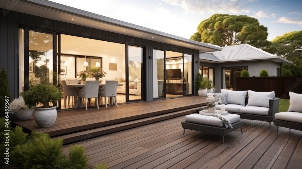 Modern home, There is dining area and lawn that are perfect for outdoor entertaining. Modern home, There is dining area and lawn that are perfect for outdoor entertaining.