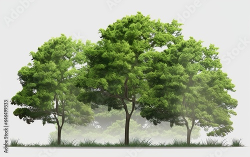 Green Trees on transparent background. AI, Generative AI
