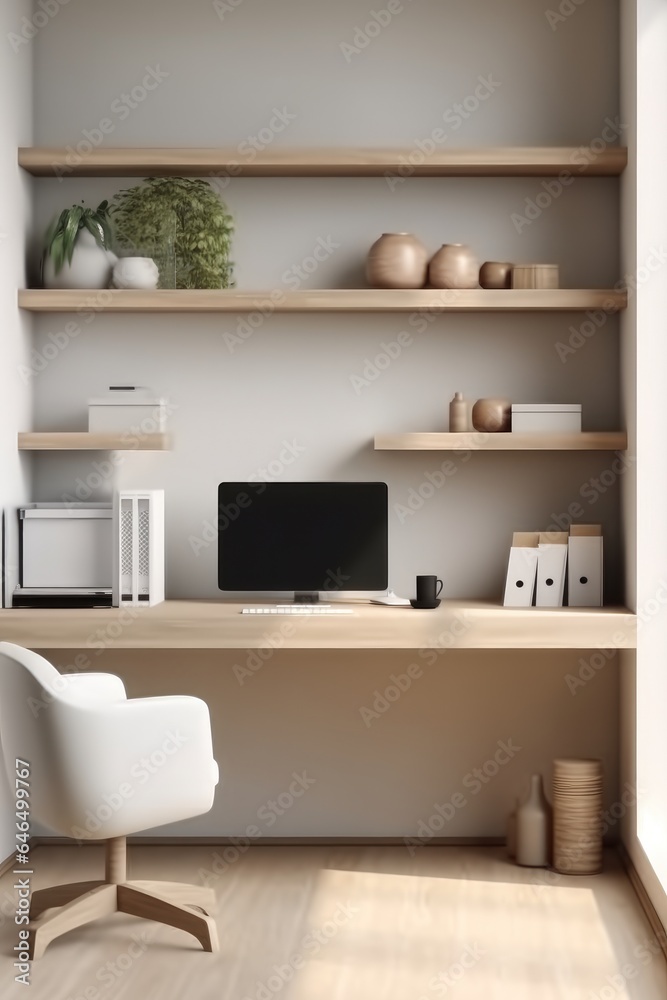 Fototapeta premium Modern Home Office Interior.