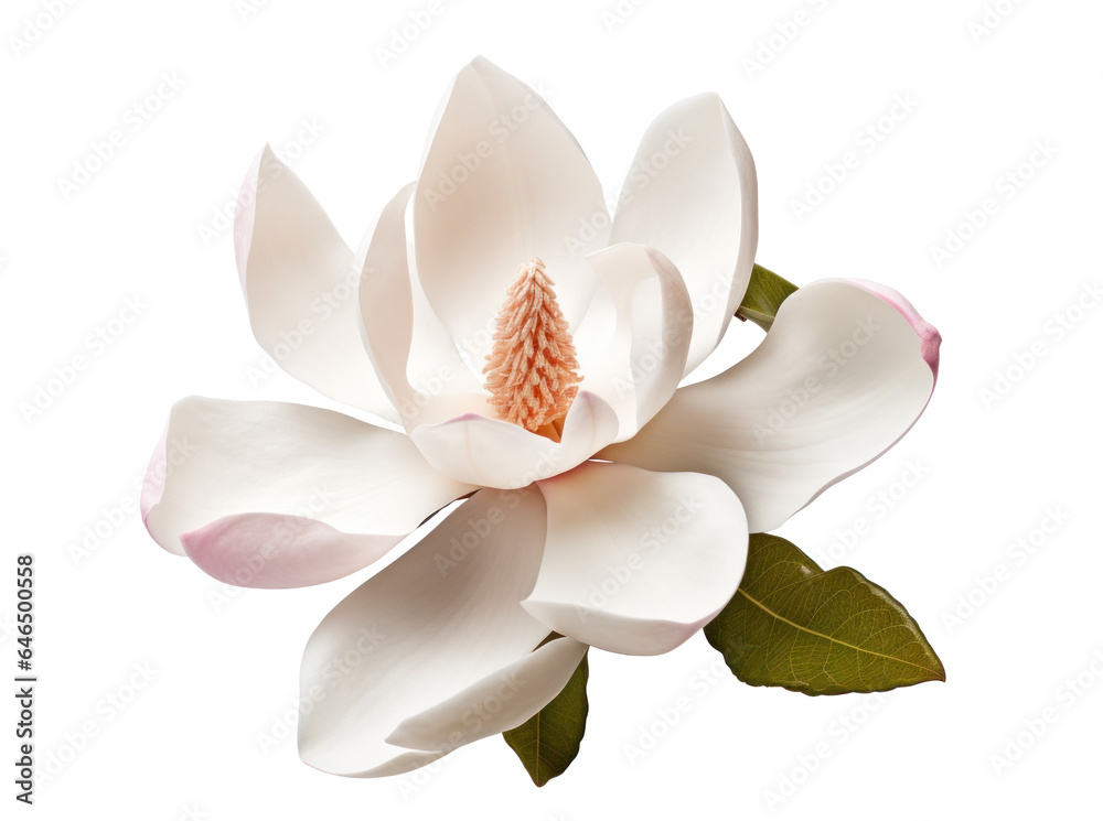 one magnolia flower , png file of isolated cutout object on transparent background. one magnolia flower , png file of isolated cutout object on transparent background.