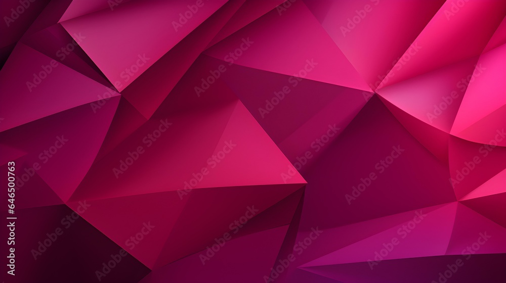 Fototapeta premium Abstract 3D Background of triangular Shapes in fuchsia Colors. Modern Wallpaper of geometric Patterns 