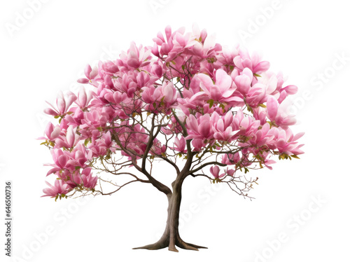pink flowering magnolia tree   png file of isolated cutout object on transparent background.