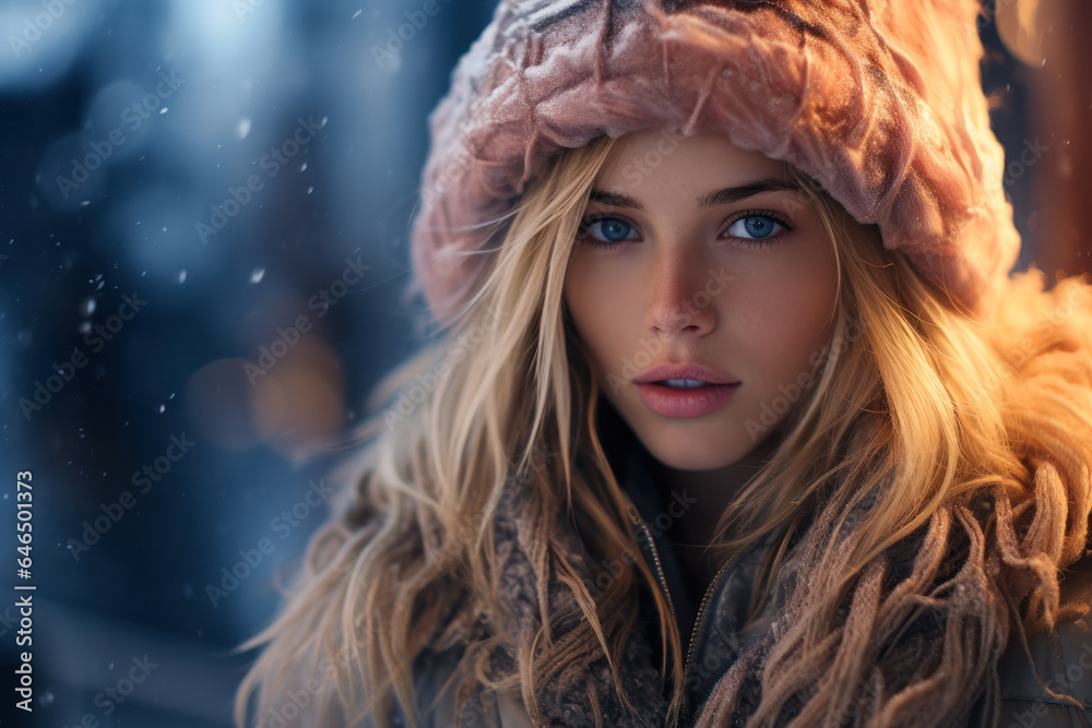 frozen girl in a hat generative ai