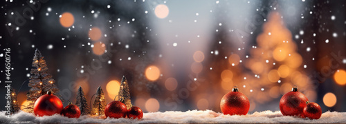Winter scenery, Merry Christmas background, copy space, greeting card © AlexCaelus
