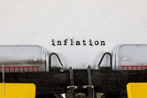 inflation - written on an old typewriter 