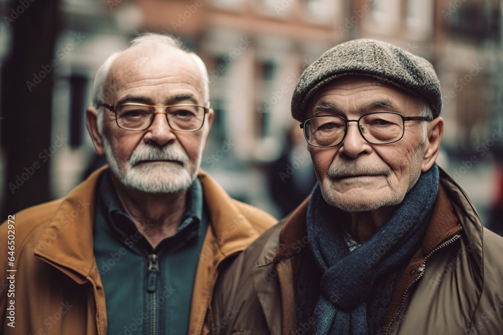 Portrait of two elderly men Portrait of two elderly men