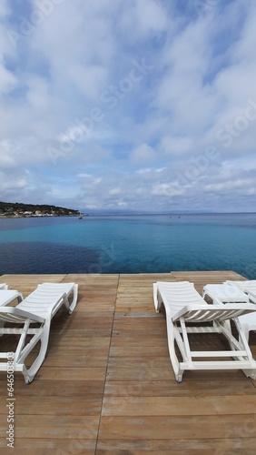 View from a pontoon on the C  te d Azur