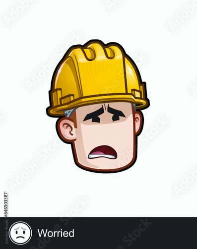 Construction Worker - Expressions - Concerned - Worried