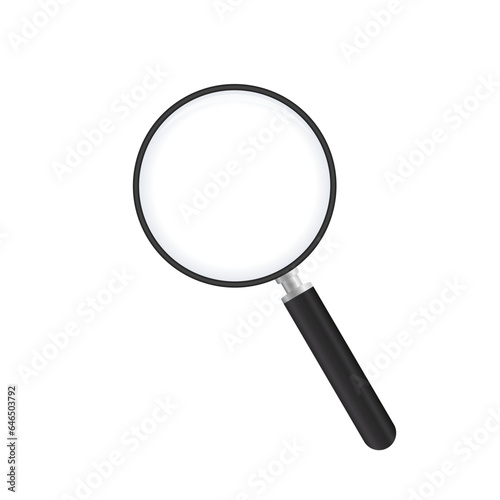 Search icon vector. Magnifying glass with Transparent Background. Magnifier, big tool instrument. Magnifier loupe search. Business Analysis symbol. Vector illustration