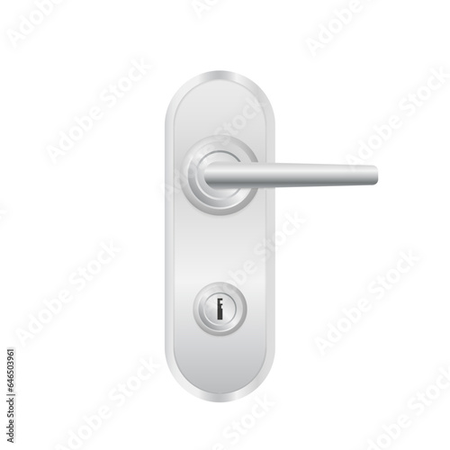 Door handles vector design. Metal door handles and door lock. Vector illustration