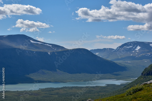 Nature and mountains on the way into the Kebnekaise valley  Nikkaluokta.
