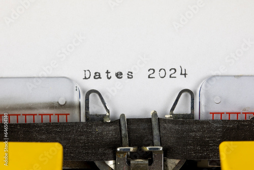 Dates 2024 written on an old typewriter	
