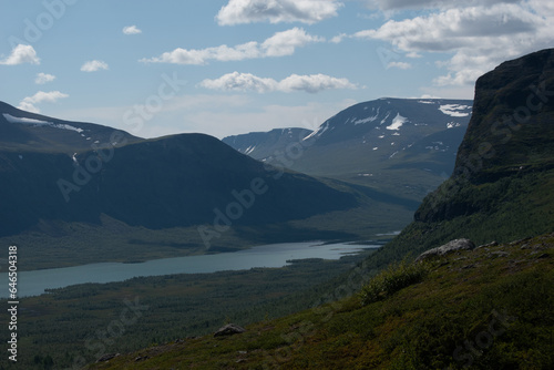 Nature and mountains on the way into the Kebnekaise valley  Nikkaluokta.