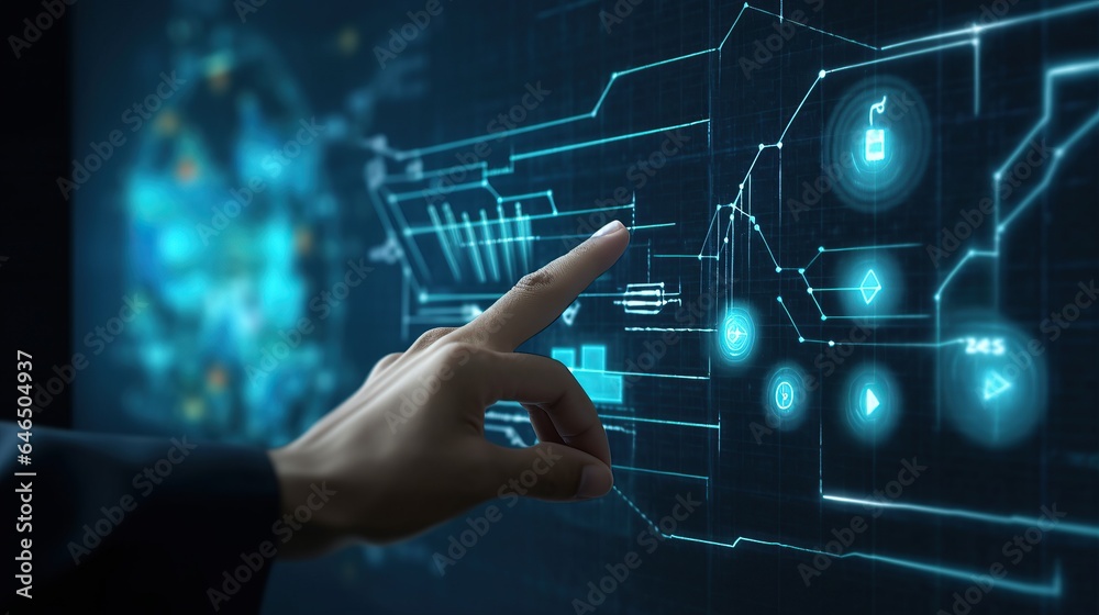 Abstract robotic hand touch technology. AI generated image Abstract robotic hand touch technology. AI generated image