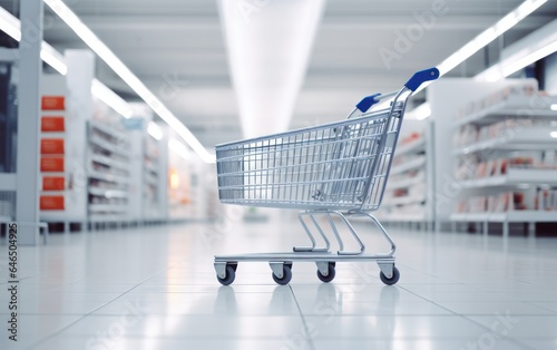 Shopping cart in supermarket
