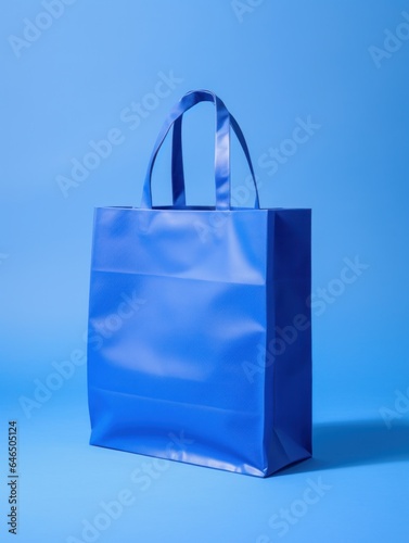Blue minimalist shopping bag