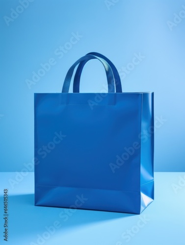 Blue minimalist shopping bag